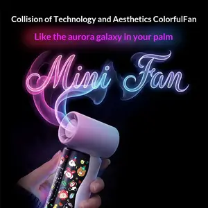 Curved Screen Mini Fan, Handheld Desk Fan, Turbo Desktop Fan, Travel Essential, Office Use, 100 Speeds, Digital Display, Low Noise, Rechargeable, Dual Modes, Portable