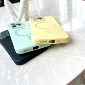 Candy Color 4-Color Matte Magnetic Phone Case for iPhone 17 Air, 16, 15, 14, 13, 12, 11 Pro Max Plus Soft TPU Protection Anti-Drop Dustproof Fingerprint-Resistant Smartphone Protective