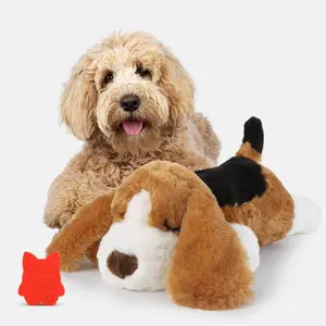 Dog Heartbeat Stuffed Toy, Interactive Pet Stuffed Plush Chew Dog Poodle Toy, Sleep Aid Fence Training Puppy Toys, Gift for Pet
