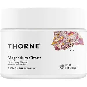 THORNE - Magnesium Citrate - Supports Healthy Muscle & Urinary Tract Function, Heart Health, Bone Health & Occasional Constipation Relief* - Citrus Berry Powder - Third-Party Certified - 60 Servings
