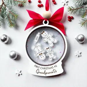 personalized grandparents first christmas ornaments 2025, first christmas as grandparents ornament, new grandparent gift, handmade ornament