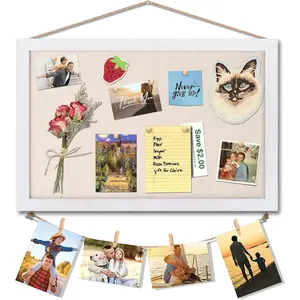 Christmas souvenir,Miratino Cork Board Bulletin Board, 16 x11 White Linen Cork Boards for Walls, Pin Board Vision Board for Home Kitchen School Office Decor cork  board wood  sign photo  backdrop living  room  unique gift