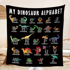 1pc Soft And Cozy Dinosaur Flannel Blanket - Perfect For Travel, Sofa, Bed, And Home Decor - Ideal Birthday Or Holiday Gift - Available All Season-280GSM