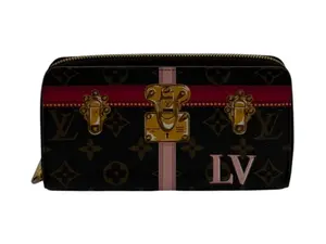 Pre-owned Louis Vuitton COATED CANVAS Small Leather Goods MONOGRAM SUMMER TRUNKS ZIPPY WALLET