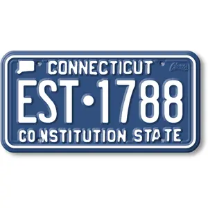 Connecticut State License Plate Magnet by Classic Magnets, 1.9" x 3.8"