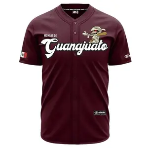 (MAROON) Momias De GUANAJUATO Baseball Jersey, Mexico Jersey for Men Women Youth And Kids, Mexico Baseball Shirt, Hiphop Jersey, All-Over Print Baseball Jersey