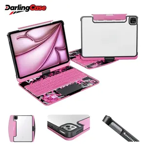 DarlingCase Keyboard Case for iPad Air 11/13 inch 2026/2025/2024,ipad A16/10th Gen case, with 360°RotatingMulti for iPad Pro 11/13 inch 2025/2024, Pro 11/12.9/Air 5th/4th Generation Keyboard, with RGB Backlit Keyboard,#SummerVibes#tiktok shop spring glow
