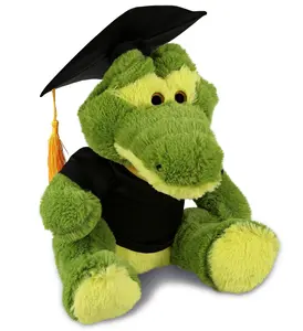 PLUSH GRADUATION - SUPER-SOFT PLUSH - SITTING GREEN ALLIGATOR