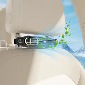 Portable Car Seat Fan, Portable 360° Rotation USB Rechargeable Adjustable 3 High-speed Car Seat Cooling Fan for Summer Travel 3000mAh