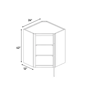 Liberty Shaker Black - 24 Inch Diagonal Corner Wall Cabinet - 24" Width x 42" Height x 12" Depth
