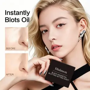 Portable Oil-Absorbing Face Paper with Mirror & Puff, 150pcs/set Oil-Control Blotting Papers for Oily Skin, Handy Facial Makeup Tool