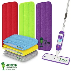 Mr. Blyn Microfiber Mop Pads (4 Pack) – Reusable Replacement Pads for Floor Cleaning, Wet & Dry, Machine Washable