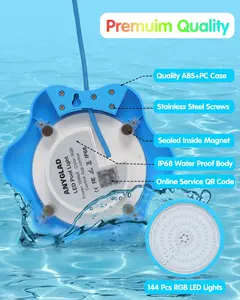 RGB LED Pool Lights with APP Control, IP68 Waterproof and Safety Voltage Submersible Light with 26 Ft Wirecord Underwater Lights for In Ground & Above Ground Pool