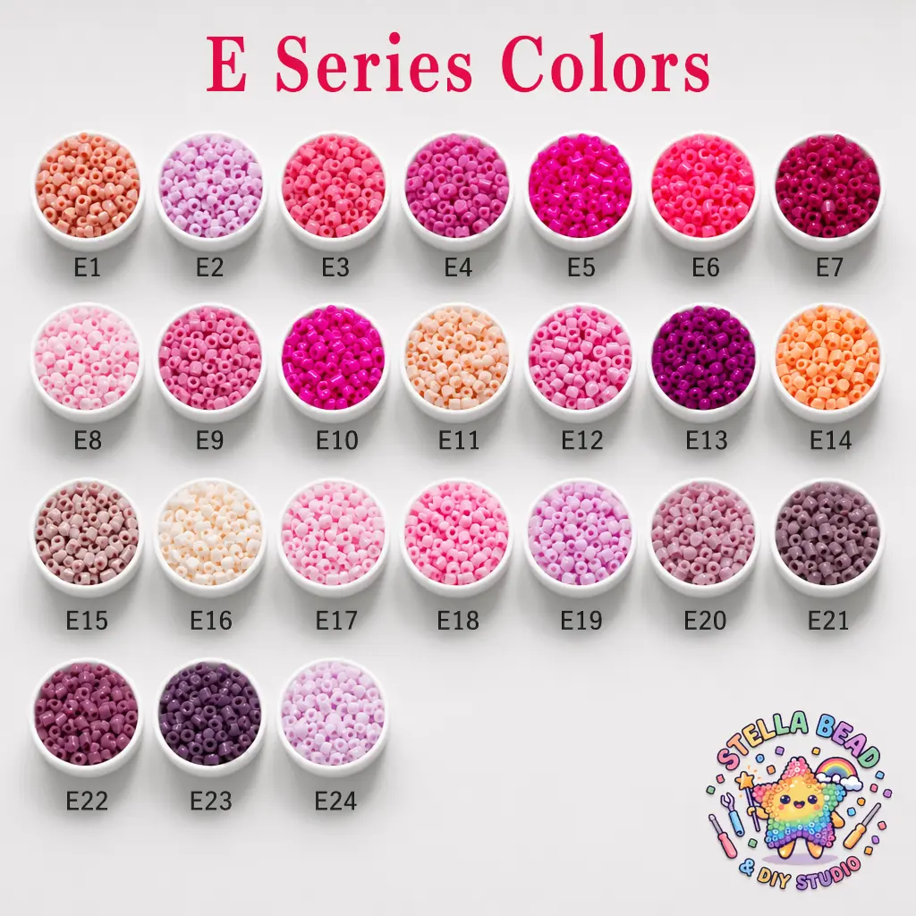 Stellabead Premium EVA 2.6mm Kawaii E Series Blush Pink Fuse Beads Refill Pack - 1000/4000/10000 Per Color, 24 Color Options, Great Value for Makers for Beading & Bead Assortments, Jewelry Making