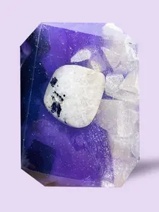Crystal Bar Soap - High Priestess - Vegan - Crystal Infused - 7 oz - Scented in Pomegranate, Bergamot, Jasmine, and Smoky Musk Body Care Blend Comfort Skin Repair