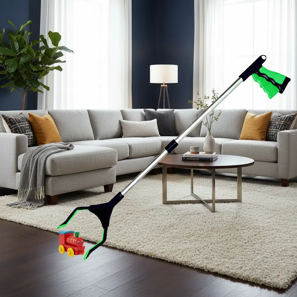 VIVA CARE Foldable Grabber Reacher for Seniors – Lightweight, Rotatable Clamp, Non-Slip Grip, 32" Long, An Arm Extension Pickup Tool, Green