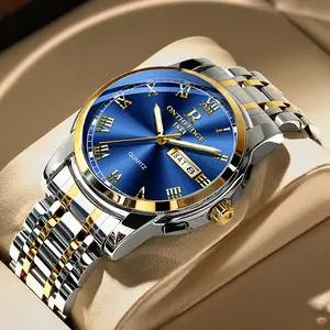 Fashionable Swiss luxury watch, waterproof luminous watch, men's alloy quartz watch, high-value men's business watch, stainless steel strap, mineral reinforced glass mirror