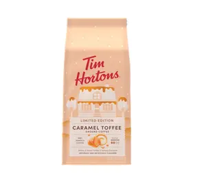 Tim Hortons 12oz Ground Bag, Caramel Toffee Flavored 100% Arabica Coffee