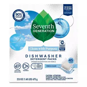 Seventh Generation SEV45180EA 23.8 oz Free & Clear Natural Power Dishwasher Detergent Pods - Case of 45