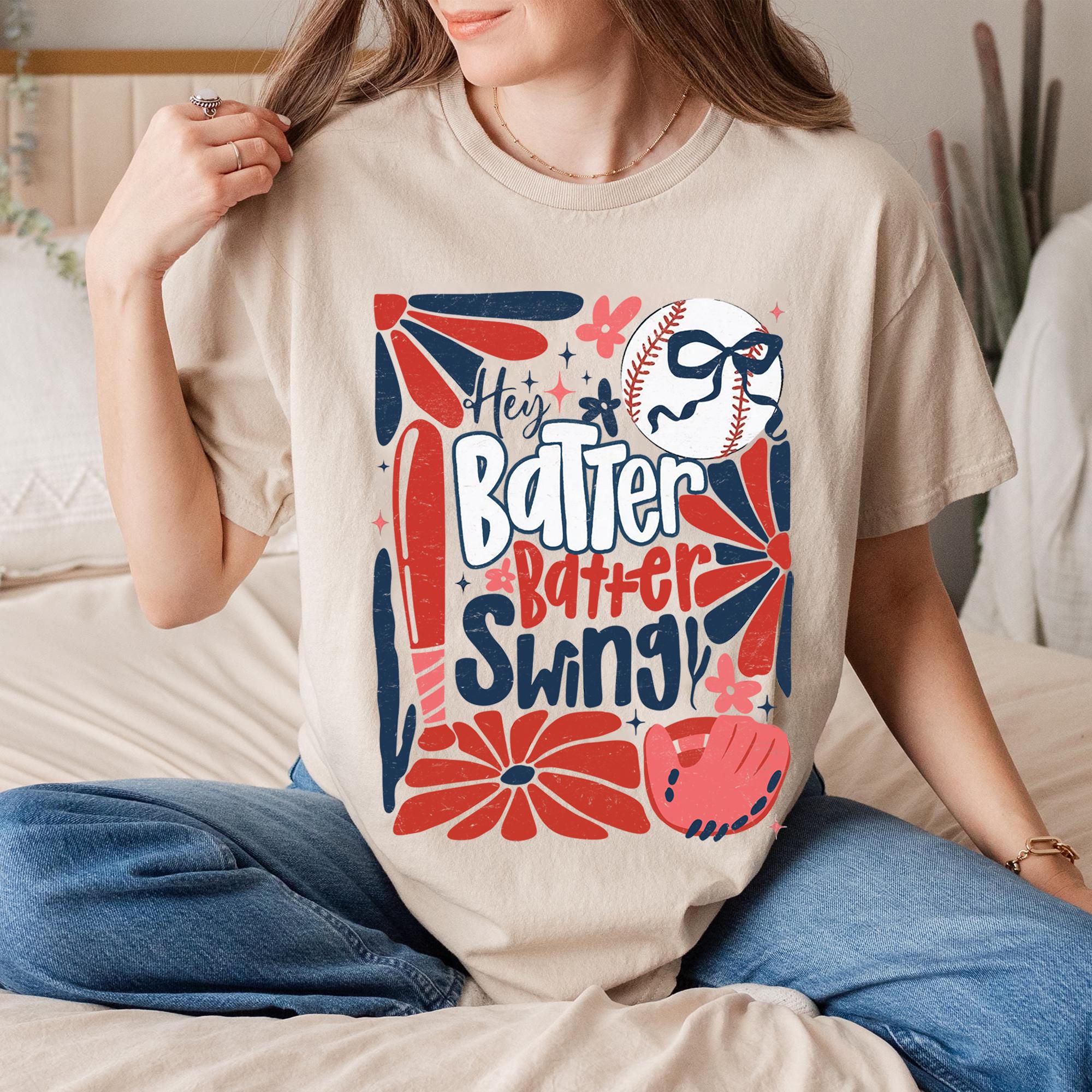 Retro Baseball Batter Swing T-Shirt, …