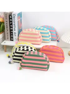 Dopamine makeup bag, travel outdoor portable storage bag, striped shell storage bag, high aesthetic value