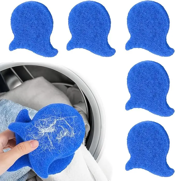 Reusable pet hair sponge, floating lint collector for washing machines, reusable laundry lint filtering net for washing machines (6 pcs)