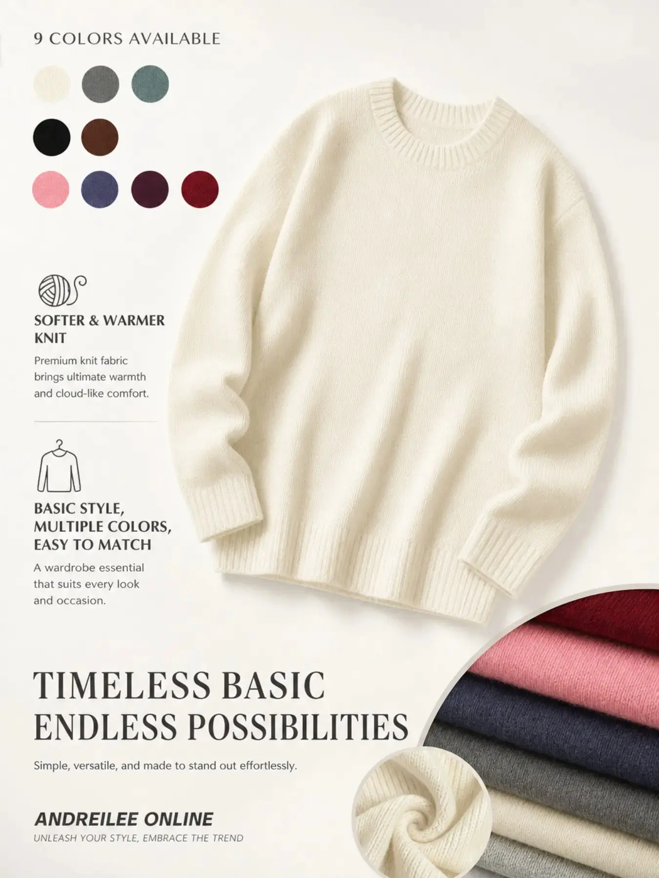 Men's Solid Color Crew Neck Sweater, Casual Fashion Long Sleeve Jumper for Fall & Winter, Men's Knitwear for Daily Wear, Tops, Round Neck Sweater