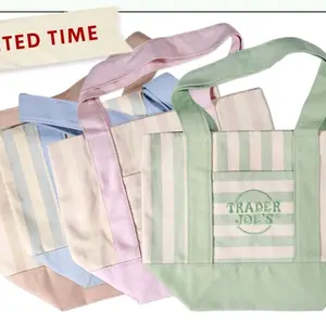 Trade Joe's Reusable Tote Bag, Durable Canvas Grocery Bag for Shopping Trips