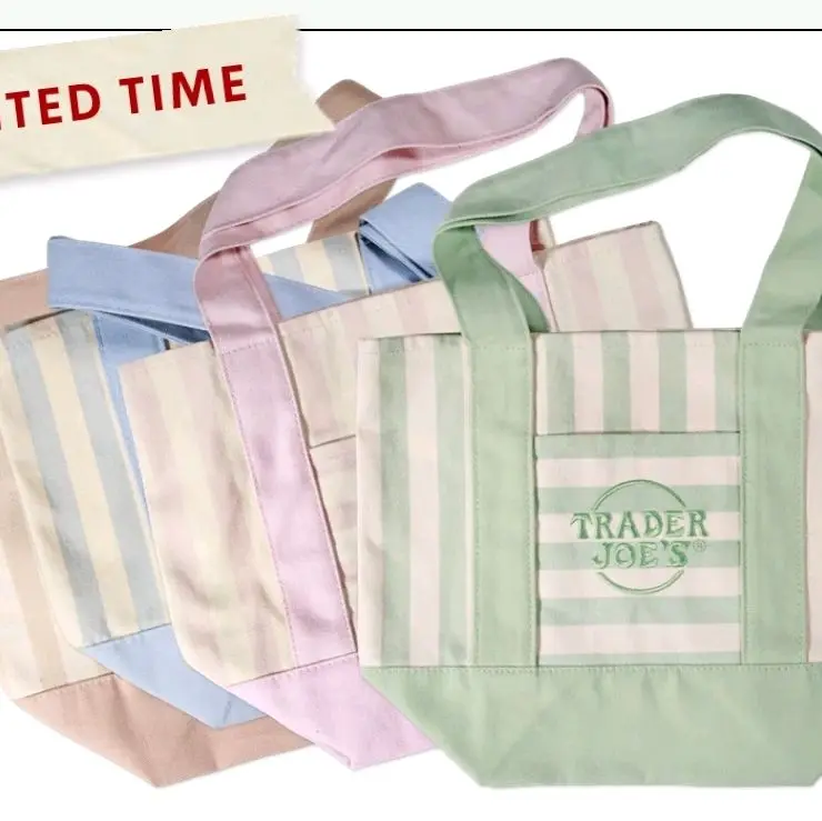 Trade Joe's Reusable Tote Bag, Durable Canvas Grocery Bag for Shopping Trips