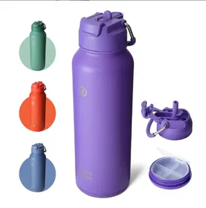 BOTTLE BOTTLE 40oz Insulated Water Bottle with Hidden Storage – Leakproof, Sip & Chug Lid, 24H Hot & Cold