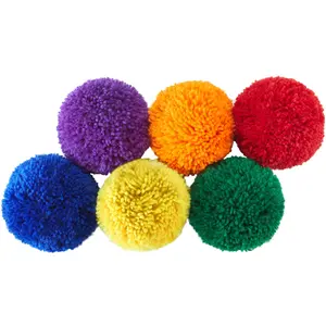 6-Pack 5" Yarn Sport Balls/Soft Fleece Balls (Rainbow Pack) + Playground Balls for Kids - Great for Dodgeball, Kickball, Schoolyard Games