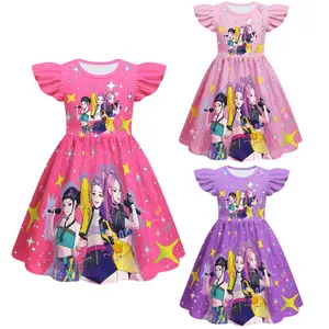 Girls Summer Dress 4-14 Years Casual Fit Cotton Material Cute Design for Daily Wear Playground