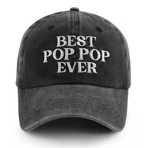 Grandpa Fathers Day Birthday Gifts, Grandpa Dad Hat,Adjustable Embroidered World's Best Pop Pop Ever Baseball Cap, Grandfather Gift From Grandkids