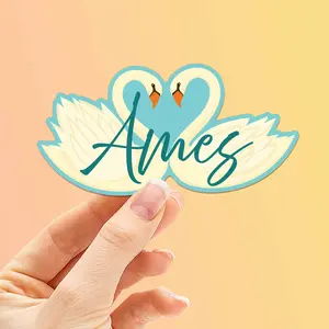 Ames Iowa Swans Sticker - Cute Midwest Decals