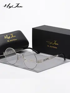 HyJex 1 Piece Unisex Full Frame Plano Glasses，High Definition Round Frame Plano Glasses，Suitable For Reading，Eyeglass Frames