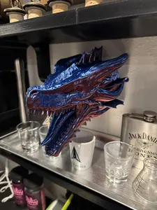 Dragon Awakening Wall Mount | 3D Printed Dragon Head Plaque | Fantasy Wall Art | Dragon Decor