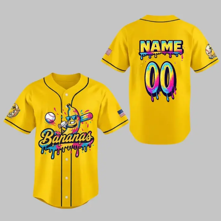 Personalized Bananas Team Baseball Jersey, Funny Bananas Jersey, Let's Go Bananas Jersey, Custom Team Name Number, Gifts For Savannah Fan