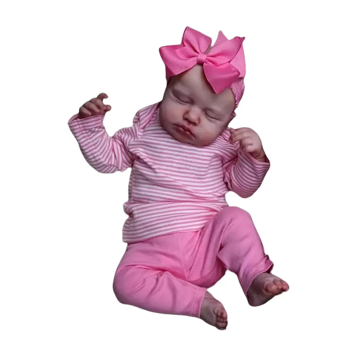 19-inch Lifelike Realistic Newborn Reborn Baby Boy Doll, Water-Safe Bathable Asleep Doll with Feeding Accessory, Realistic Soft Macrobaby Toy for Hobbies, Realistic Soft Dolls