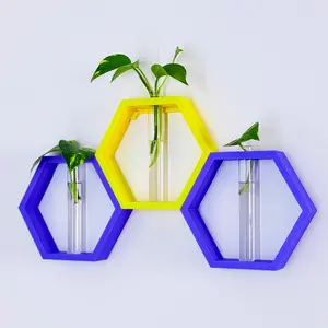 Modular Hexagon Propagation Station & Wall Planter | Precision 3D Printed Decor by VividForge