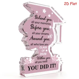 Women Graduation Decoration & Gift, University College Commemorative Acrylic Plaque, Inspirational High Grade Souvenir