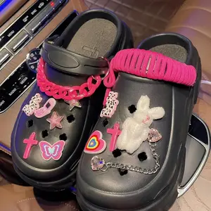 13-Piece Set Cute Rabbit Shoe Accessory Shoe Buckle, Suitable for Hole Shoes , Plastic DIY Ornament, Removable Cute Shoe Accessory, Girls and Women Shoe Accessory Ornament, Best Choice for Gifts ---- Only Shoe Accessory, Excluding Shoes Foo