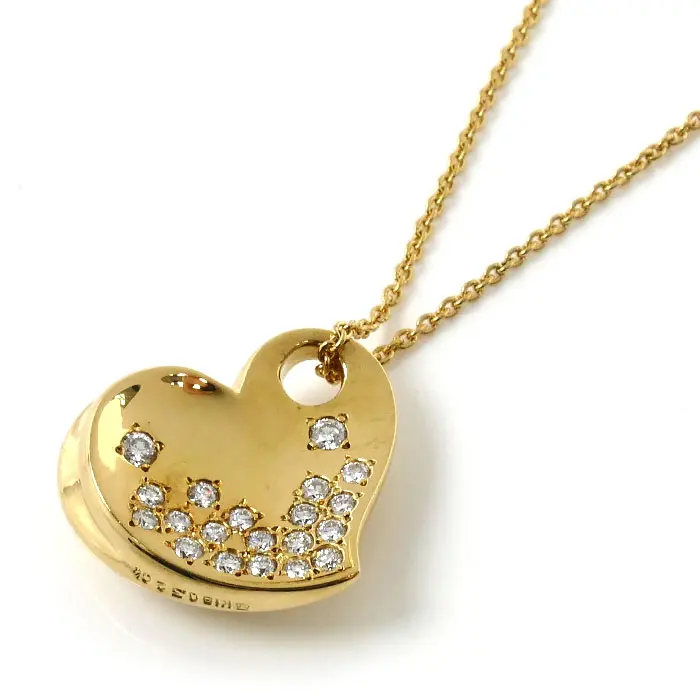 Mikimoto Au750 Diamond Heart Necklace