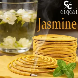 High-Quality Jasmine Scented Incense Rolls, Handmade Natural Spiral Incense, Long Burning Time 3-4 Hours, Perfect for Patio, Balcony, Pool, Camping, Garden