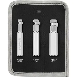 Internal Pipe Wrench Set, Pipe Nipple Extractor Set, 3-, 3/8",1/2" and 3/4" Pipe Capacities, Organizer Pouch Included