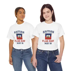 Haitian Flag Day T-Shirt, Unisex Cotton Tee, Haitian Heritage Apparel, May 18 Celebration Shirt, Cultural Pride Tee