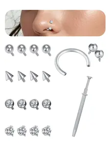 16G 3mm Replacement Piercing Balls with a Ball Grabberand Compatible for Externally Threaded Septum,Ear, Labret Piercings Nose Ring Nose Piercing Jewelry