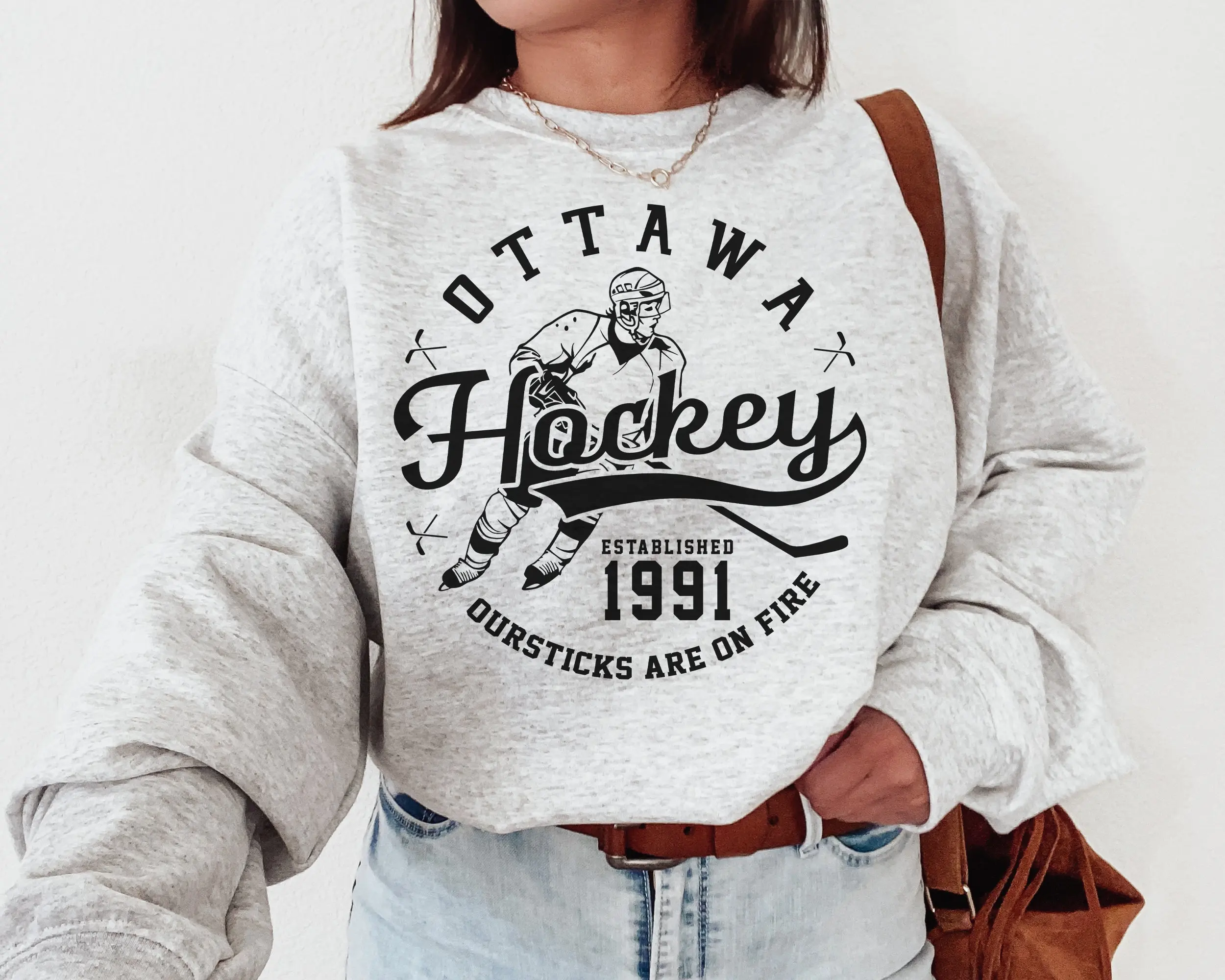 Vintage Ottawa Senator Crewneck Sweatshirt T-shirt Ottawa Est 1991 Senators Sweater Retro Ottawa Ice Hockey Senators T-shirt