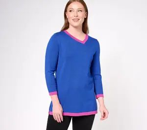 Attitudes by Renee Contrast Piping Sweater