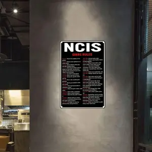 NCIS Gibbs Rules Metal Wall Decor, Vintage Garage Signs - Vintage NCIS TV Show Quote Sign, Heavy-Duty Iron Construction, No Electricity Needed - for Home, Office, Garage - Gift for NCIS Fans - Easy Hanging with Pre-Drilled Holes - NCIS Decoration