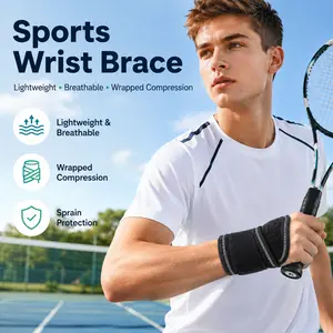 2 Sports Wrist Guards, Open Design, High Elasticity & Freely Adjustable Tightness, Winding and Pressurizing, Mesh Breathability, Suitable for Tenosynovitis Issues, Fitness, Tennis and Other Sports, as Well as Wrist Protection in Daily Life and Work